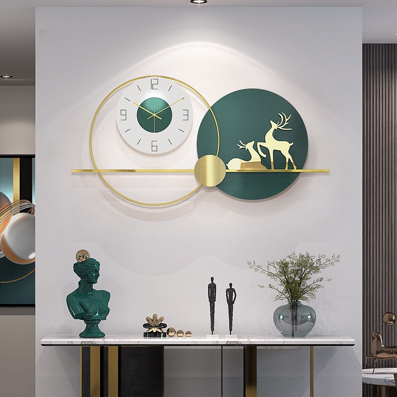 Đồng hồ treo tường vòng mã hươu sáng tạo SENCOM, đồng hồ trang trí decor phòng khách - 139