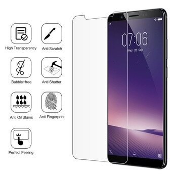 Kính cường lực VIVO V7 trong suốt cao cấp 2.5d, tặng giấy lau màn hình