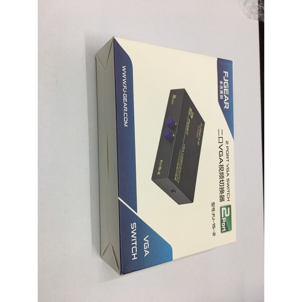 Bộ chia VGA 2 CPU Ra 1 Màn Hình FJGEAR FJ-15-2C (2 Port VGA Video Switch) FJGEAR