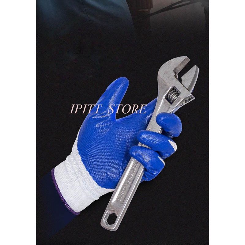 Sỉ 24 đôi găng tay phủ sơn xanh Bảo hộ lao động 103k