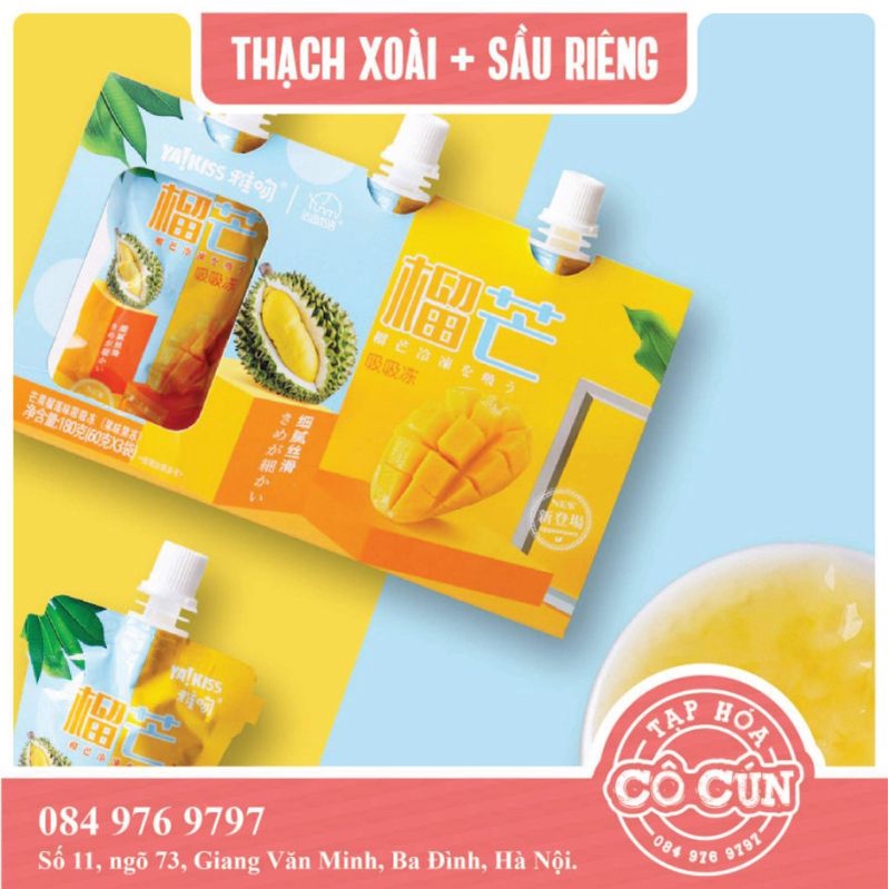 [Mã 267FMCGSALE giảm 8% đơn 500K] [MỚI] Thạch trái cây - Thạch mút Ya!kiss - Lốc 3 bịch đủ các vị