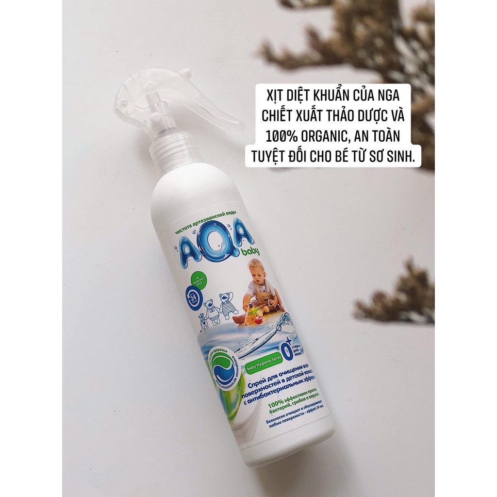 [𝐅𝐑𝐄𝐄𝐒𝐇𝐈𝐏♥️] XỊT DIỆT KHUẨN ORGANIC AQUA 300ML