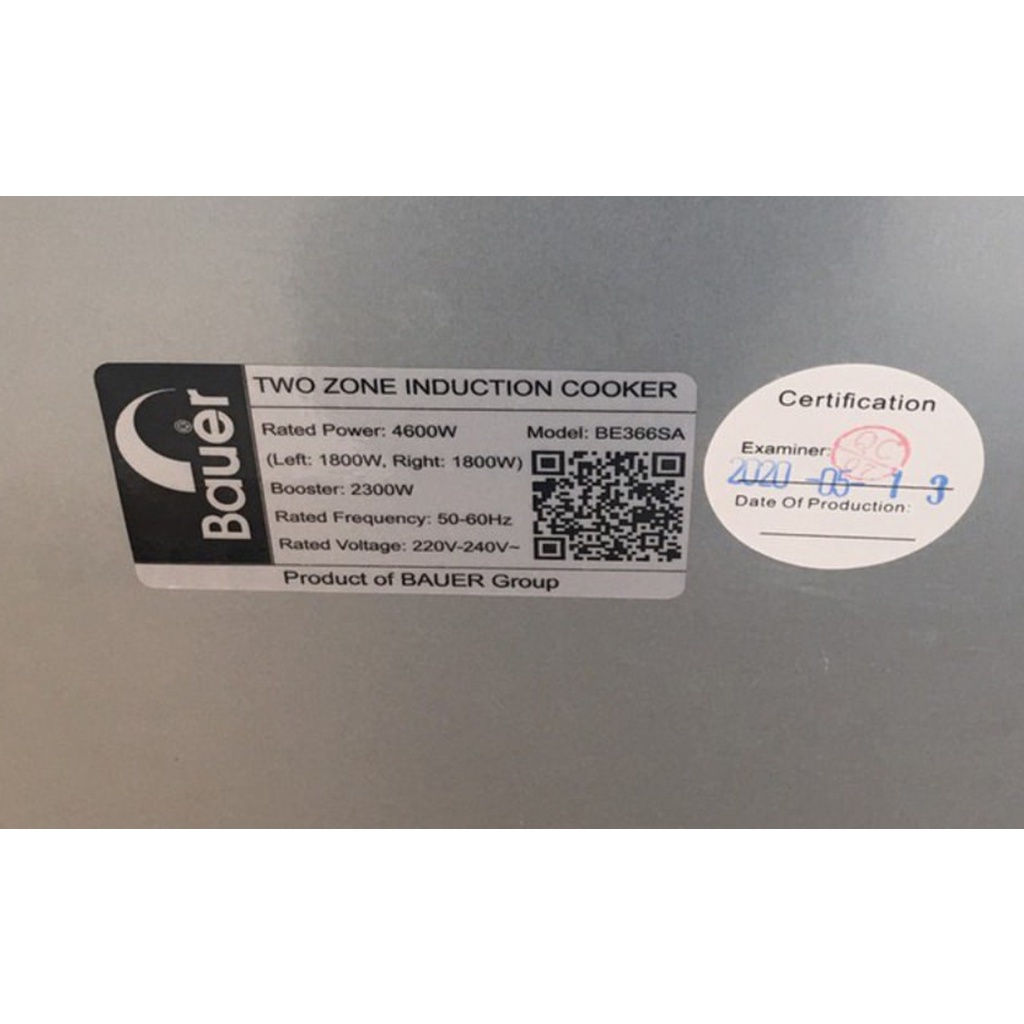 Bếp Từ Đôi Bauer  Bauer 366SA  nhập khẩu nguyên chiếc Malaysia
