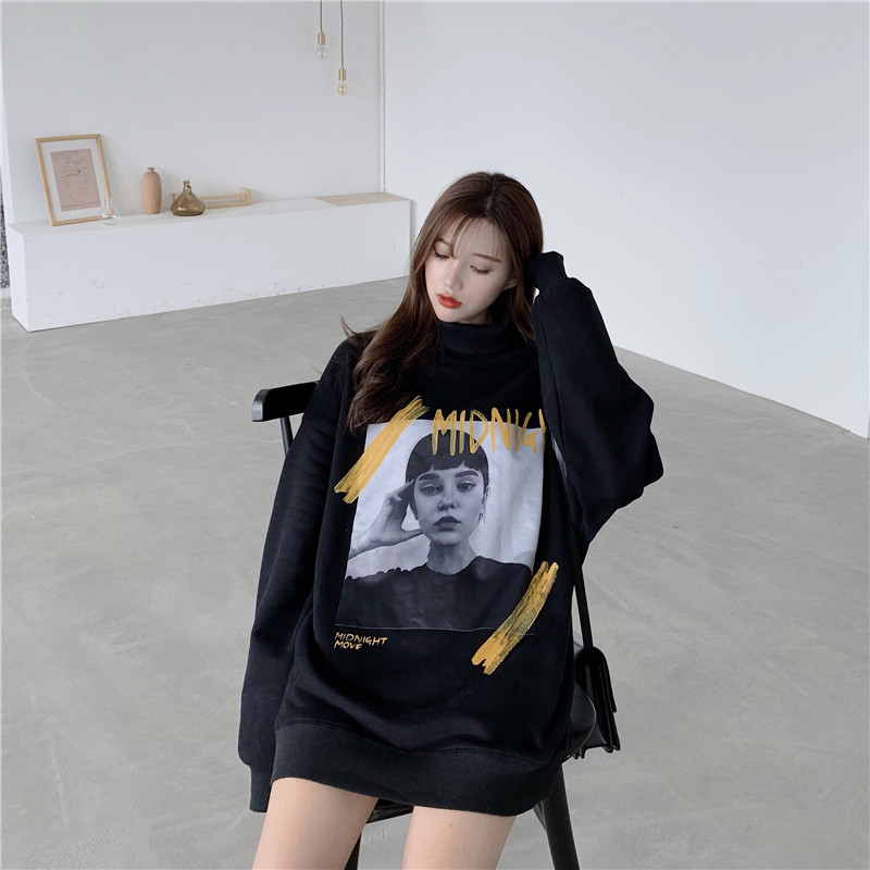 Áo len tay dài cổ tròn dáng rộng màu trơn thời trang thu đông | BigBuy360 - bigbuy360.vn