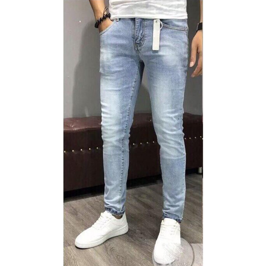 Quần Jeans Hàn Quốc Màu Xám Trơn Dáng Ôm Đẹp