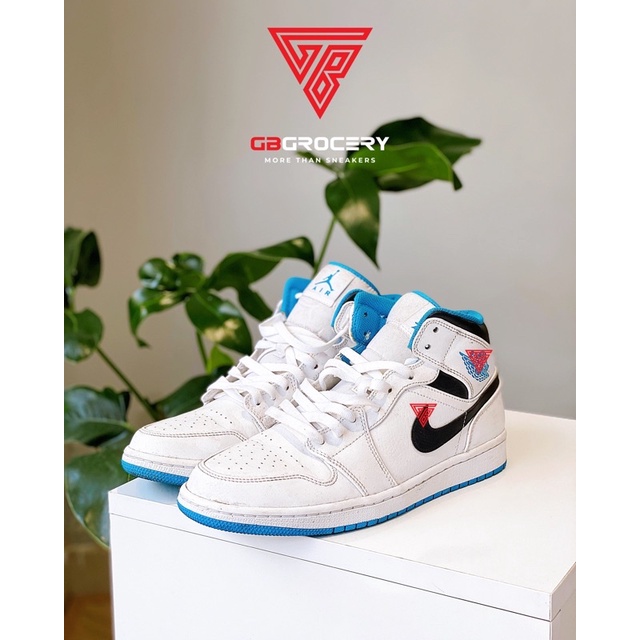 Nike Jordan 1 phối màu trắng xanh - Ảnh thật shop chụp