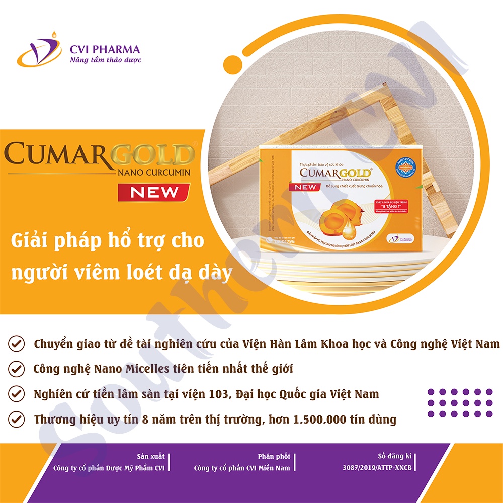 Hỗ Trợ Đau Dạ Dày Lành Nhanh Vết Loét CumarGold New Hộp 30 Viên