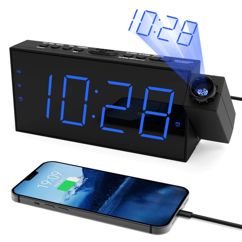 Đồng Hồ Báo Thức Điện Tử Kỹ Thuật Số LED Mặt Gương Kỹ Thuật Số Có Thể Điều Chỉnh Chế Độ Chiếu Sáng Cho Văn Phòng