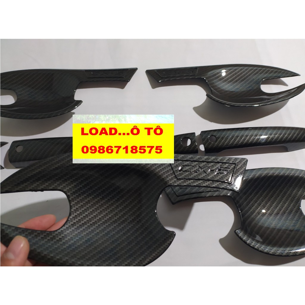 Bộ Ốp tay Nắm Và Hõm Cửa Mazda CX5 2022-2020 Mẫu carbon Cao Cấp