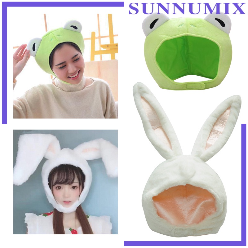 Set 2 Mũ Cotton Giữ Ấm Tai Thỏ / Ếch Giáng Sinh / Năm Mới
