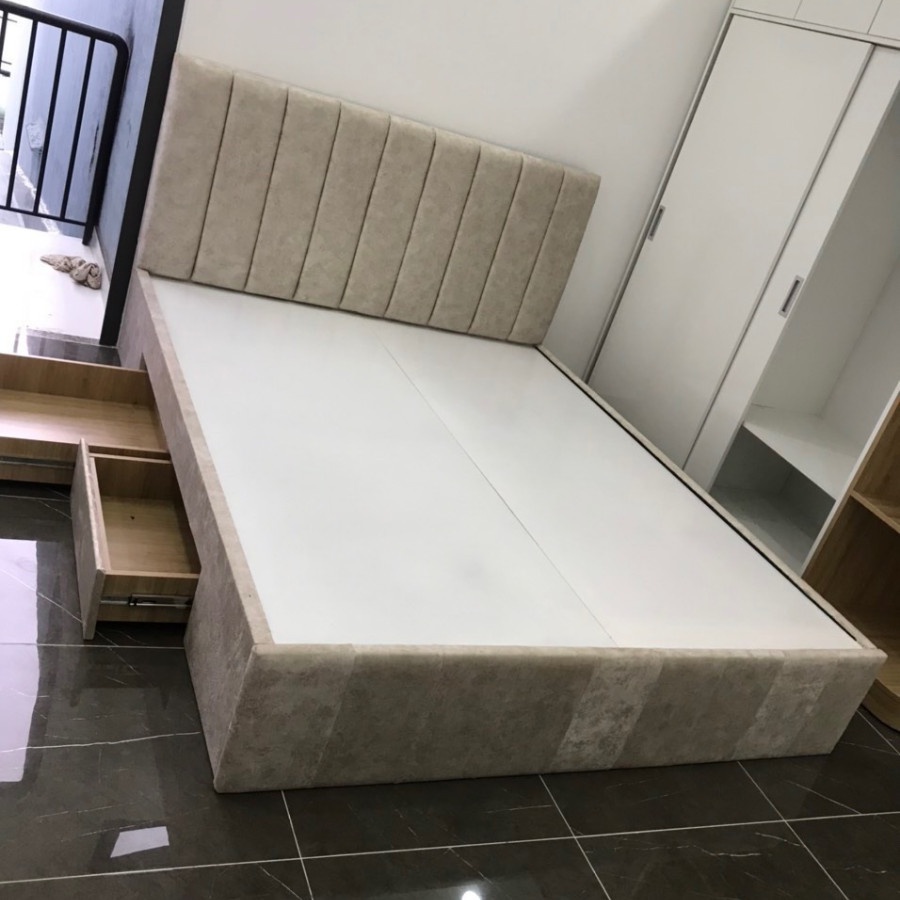 Giường ngủ bọc nệm thương hiệu Hoàng Lê Mộc