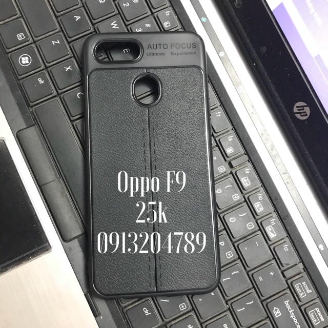 Ốp lưng giả da oppo F9 chính hãng auto focus