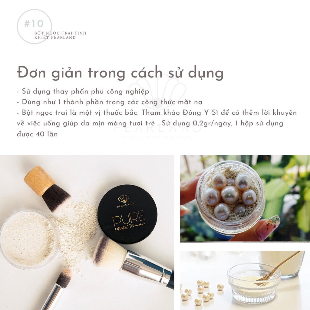 Phấn Phủ Bột Ngọc Trai Kiềm Dầu Dưỡng Da PearLand 2gr (Có Thể Đắp Mặt Nạ) | BigBuy360 - bigbuy360.vn