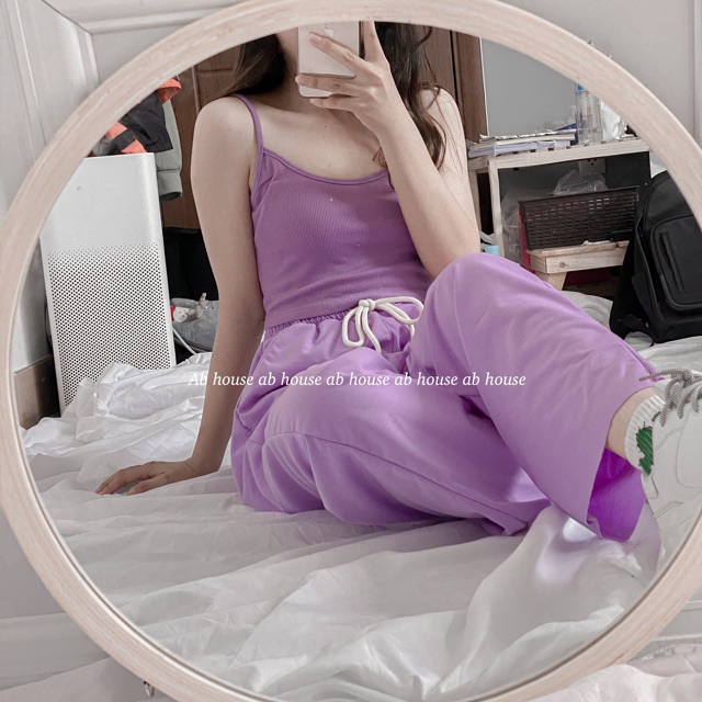 Quần Vải Ổng Rộng Rách Gối Unisex