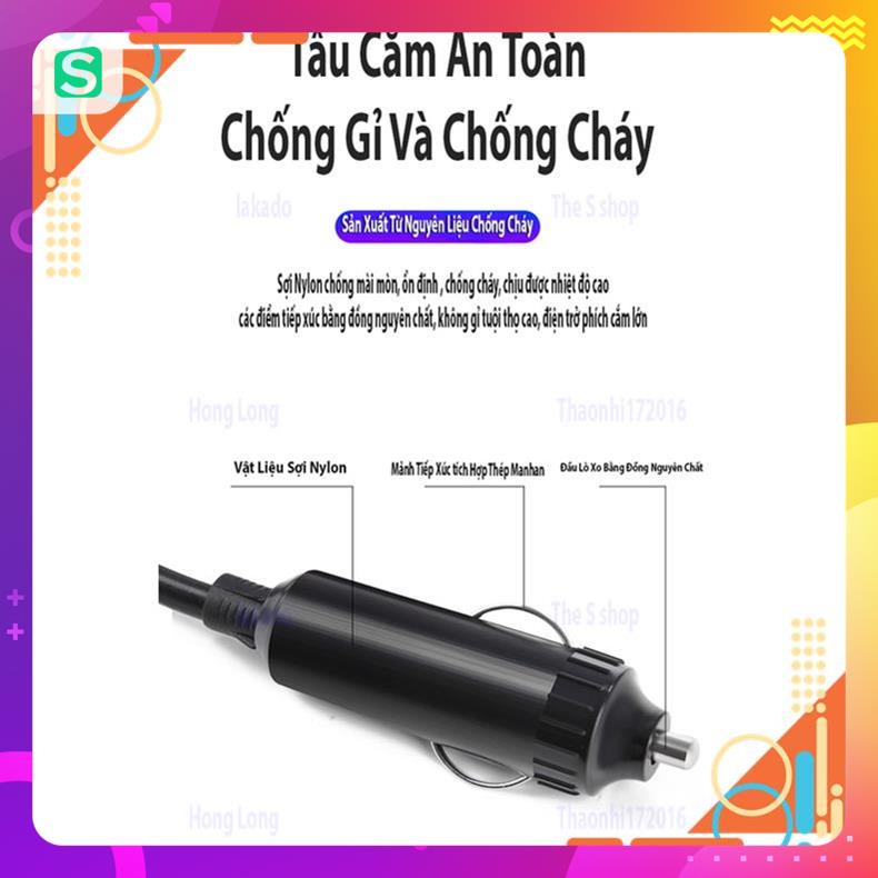 Bộ Chuyển Đổi Điện 60W 12V/24V Sang 110V/220V Cho Xe hơi, biến tần ô tô DC 12V/24V sang AC 110V/220V- có M60