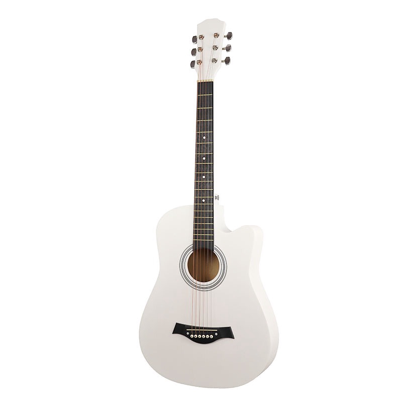 Đàn Guitar Thùng Dáng Khuyết Màu Trắng Trơn Giá Xưởng