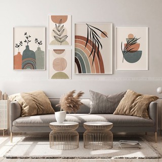 Bộ tranh BOHO phong cách Bắc Âu hiện đại trừu tượng, trang trí phòng khách, phòng ngủ