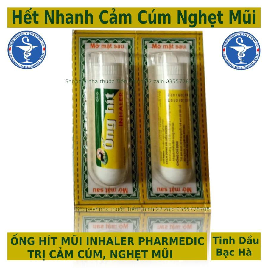 ỐNG HÍT MŨI INHALER PHARMEDIC HẾT  CẢM CÚM, NGHẸT MŨI