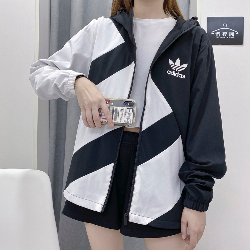 Áo Khoác Adidas Phối Màu Tương Phản Cá Tính Trẻ Trung Cho Nữ