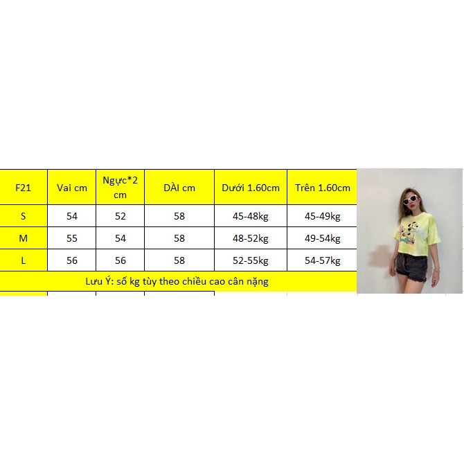 Áo Croptop F21 Loang Vàng In Mickey - 3528