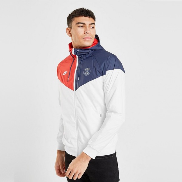 [HÀNG_CHÍNH_HÃNG] ÁO KHOÁC NIKE WINDRUNNER PSG - TRẮNG / ĐỎ / XANH