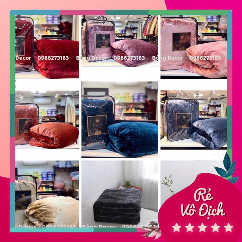 Chăn Lông Tuyết Blanket 2,5kg kích thước 2mx2m3_Hàng Loại 1_Kèm Túi Xách