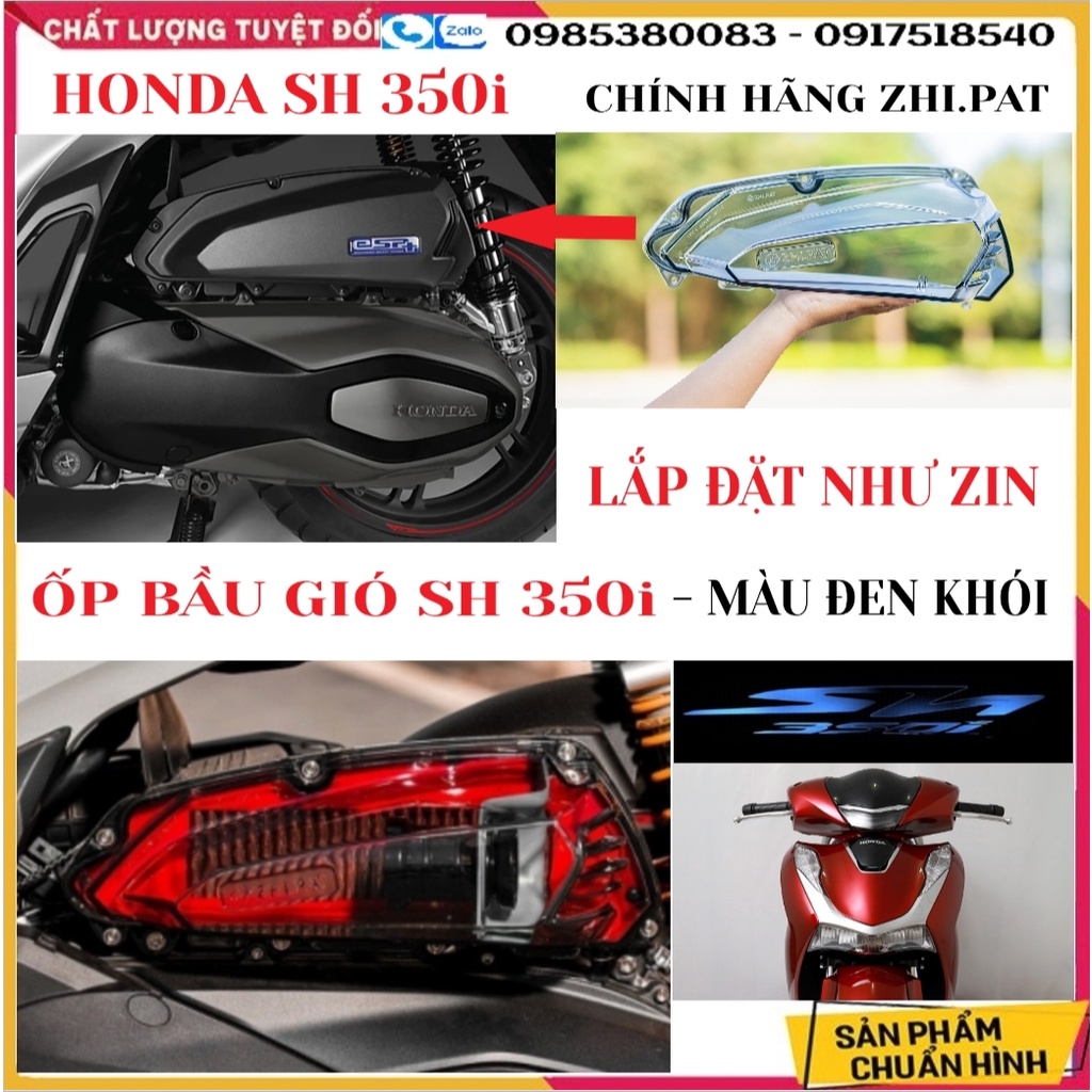 Ốp Bầu Gió (Ốp Pô E) Màu Đen Khói Và Trắng Trong Suốt, Hàng Chính Hãng Zhi.Pat Cho Honda SH 350i