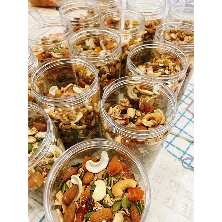 Granola siêu hạt ngũ cốc ăn kiêng vị mật ong - ngũ cốc granola mix 8 loạt hạt thơm ngon Hũ 500gr