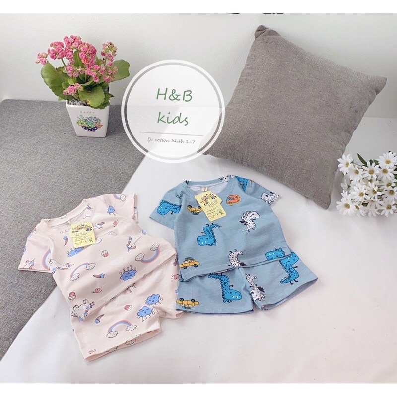 (jean baby)bộ quần áo cộc tay cho bé vải cotton xuất hàn mềm mát(7-17kg)