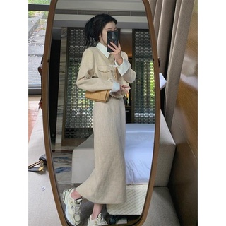 Set dạ tweed nữ set đồ nữ sang chảnh áo croptop dạ tweed chân váy dạ nữ dáng dài thu đông kiểu hàn quốc chali sd052