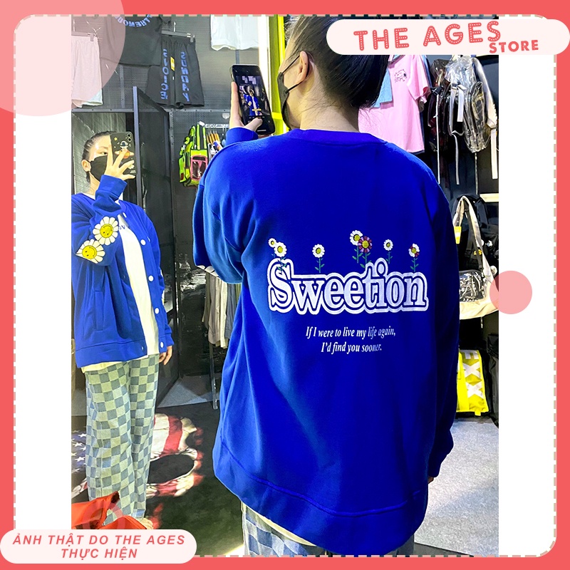 Áo khoác cardigan nữ form rộng Hoa Hướng Dương [THE AGES], áo khoác nỉ cardigan unisex ulzzang hàn quốc | BigBuy360 - bigbuy360.vn