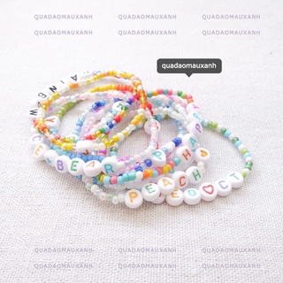 Vòng hạt cườm chữ cái phối màu và tên theo yêu cầu #letter bracelet