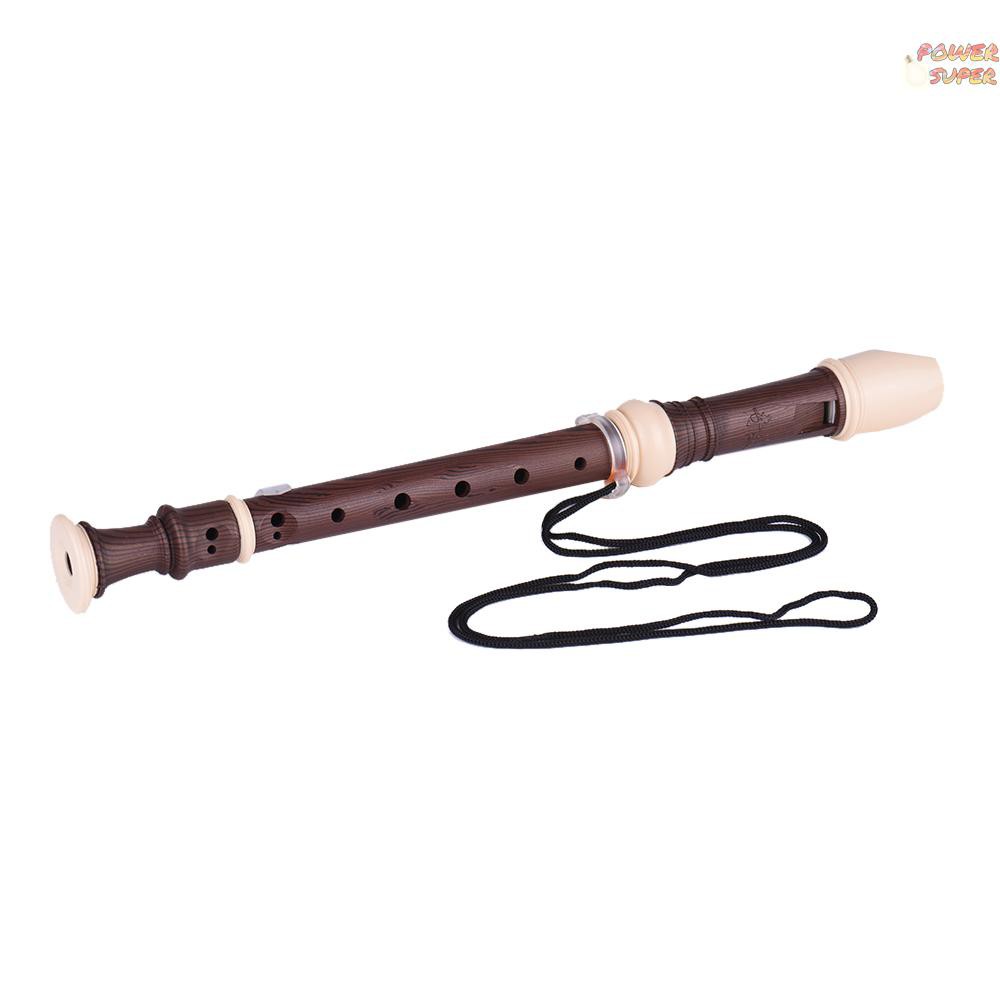 PSUPER QIMEI QM8A-5G Detachable Soprano Recorder German Style 8 Hole Key of C Wind Musical Instrument with Cleaning Rod Carrying Bag for Student Beginner Premium Wooden Pattern