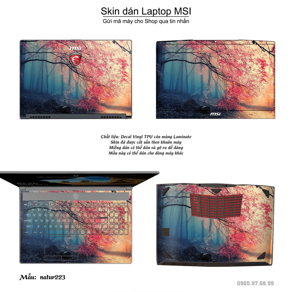 Skin dán Laptop MSI in hình thiên nhiên nhiều mẫu 8 (inbox mã máy cho Shop)