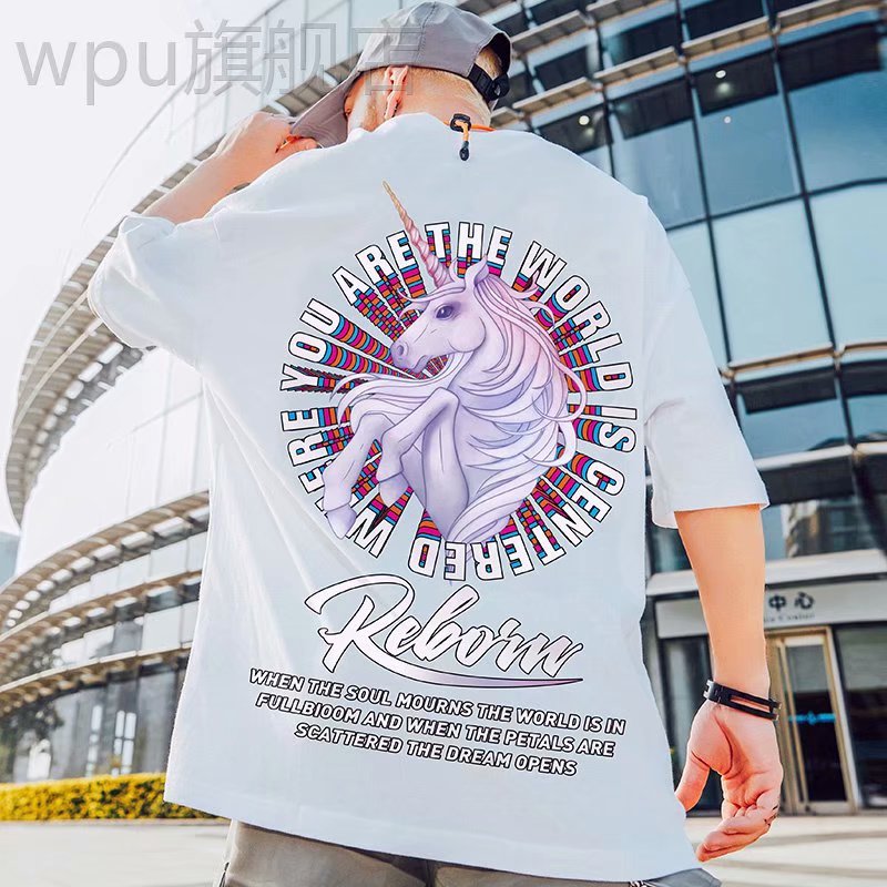 Áo Thun Tay Ngắn In Hình Kỳ Lân Đáng Yêu Cho Nữ Size M-8Xl