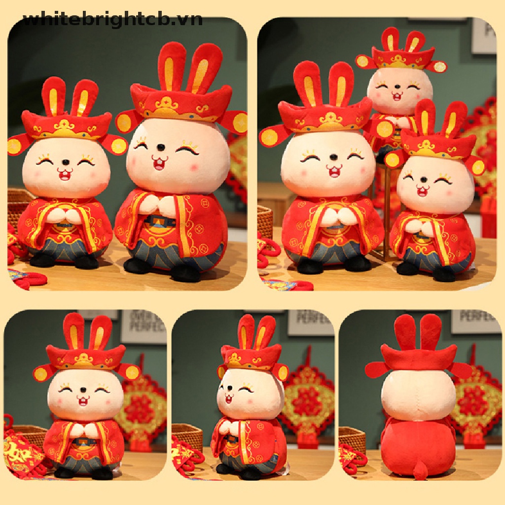 // 2023 new year fashion // Chinese Zodiac Fortuna Rabbit New Year Tang Suit cute Rabbit Home Decor Stuffed Toy Creative New Year Special Gift For Kids .