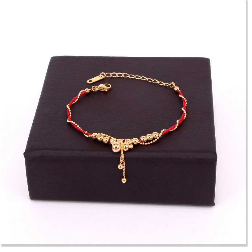 Vòng tay lắc tay nữ titan phối chỉ đỏ hồ lôS1-311 - CAM KẾT KHÔNG GỈ, KHÔNG BAY MÀU - BẢO HÀNH 12 THÁNG