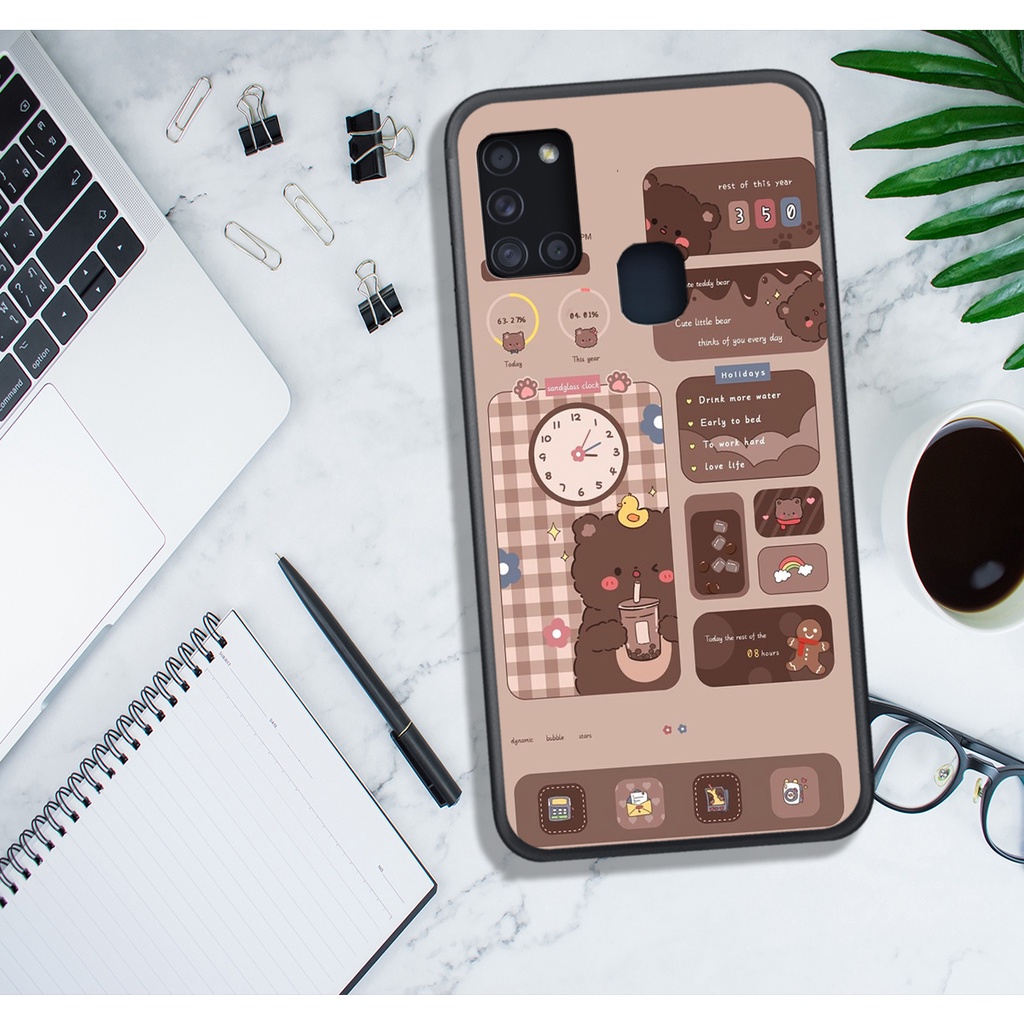 ỐP LƯNG SAMSUNG A21S - M21 - M30S - M31 , IN HÌNH GẤU NÂU CHOCOLATE ĐÁNG YÊU.
