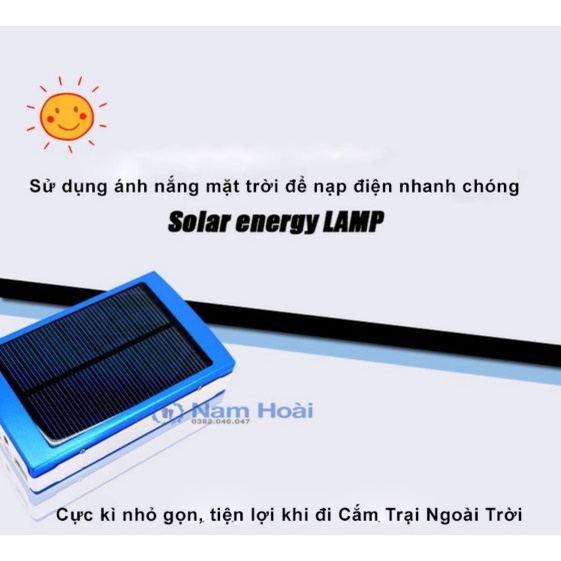 Box sạc dự năng lượng mặt trời 5 pin 18650 tích hợp Led siêu sáng