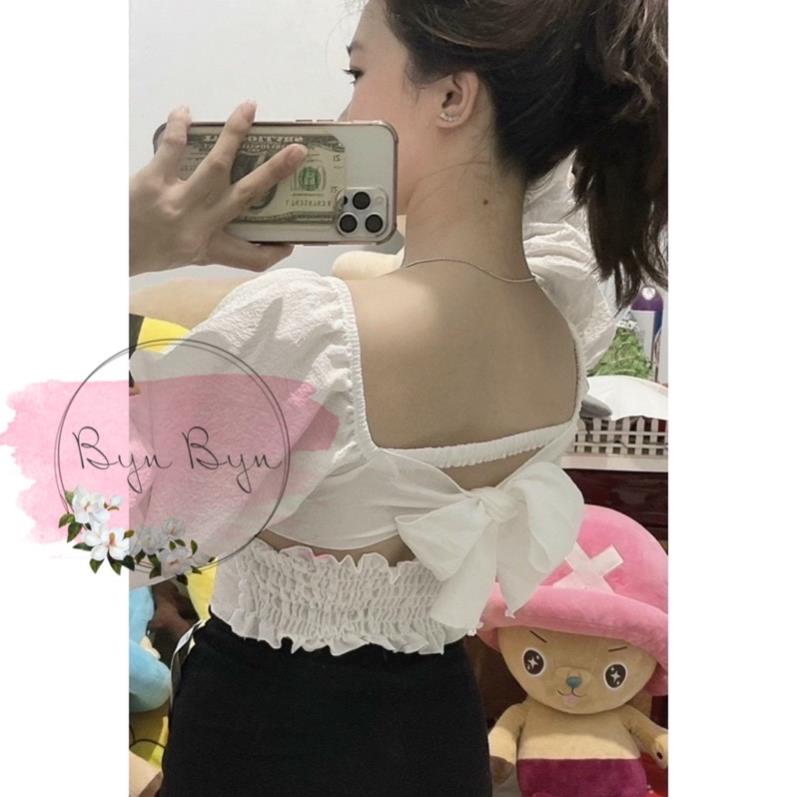 ÁO TIỂU THƯ TAY PHỒNG CỘT NƠ XINH CÓ MOD NGỰC M5 [Hàng Siêu Cấp] | BigBuy360 - bigbuy360.vn