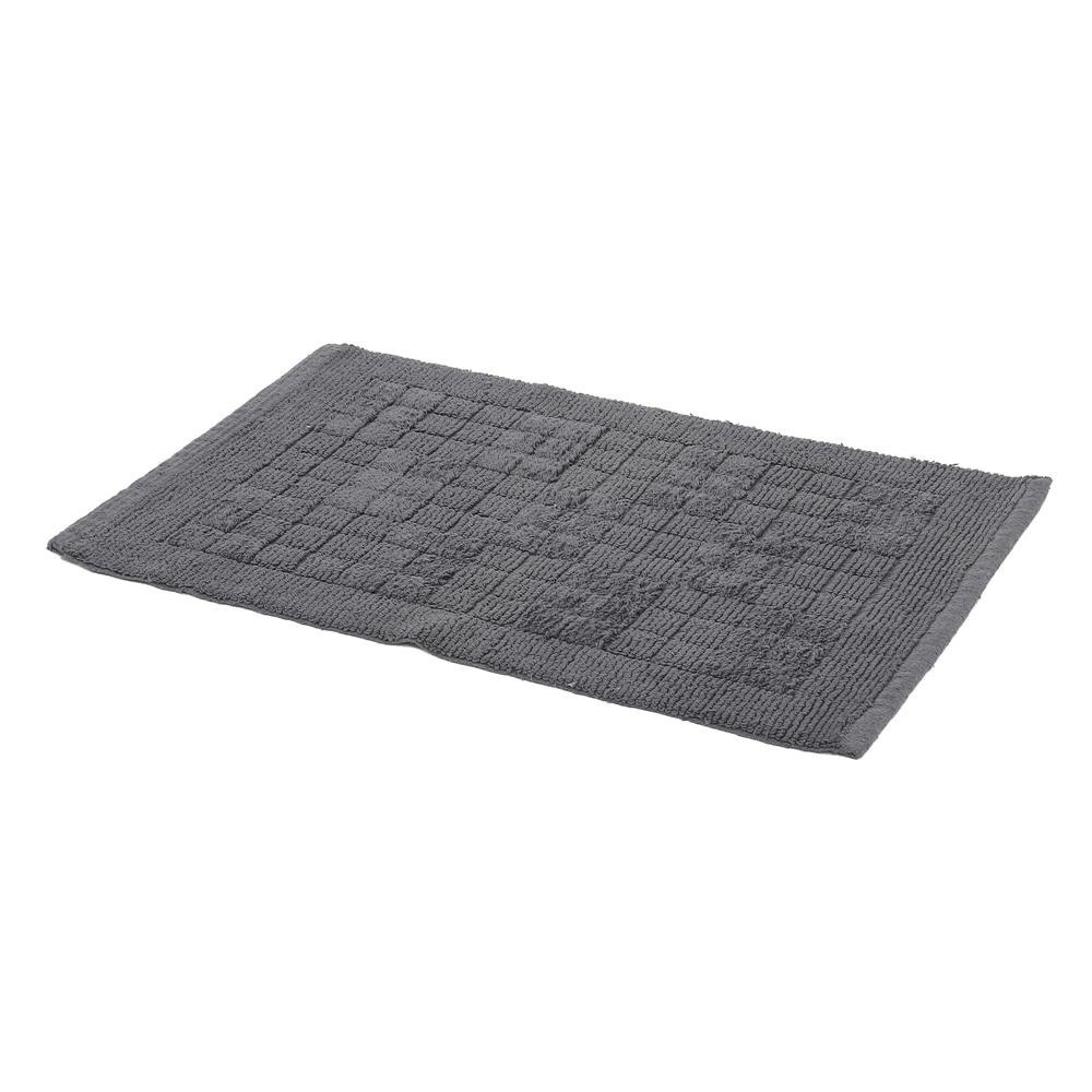 HomeBase HLS Thảm sàn lau chân phòng tắm cotton mềm mại và thấm hút cao SI/SQUARE W45xH70xD1 màu xám đậm