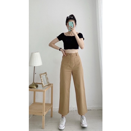Sibling House - Quần dài ống suông cullotes hai túi SIB PANTS
