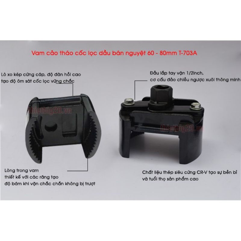 Vam tháo cốc lọc dầu 60-80 loại xịn
