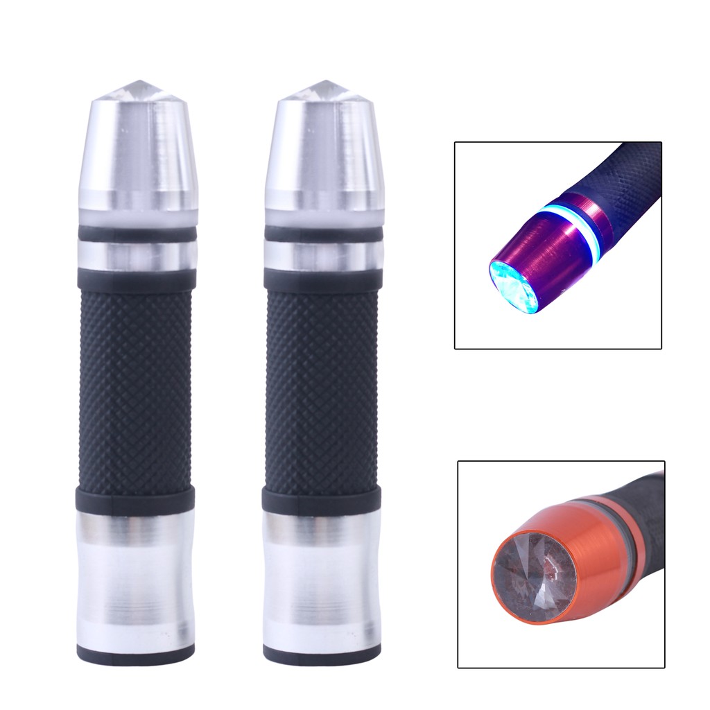 Bộ 2 bao tay lái xe máy RZM075 Hột Xoàn Led (bạc)