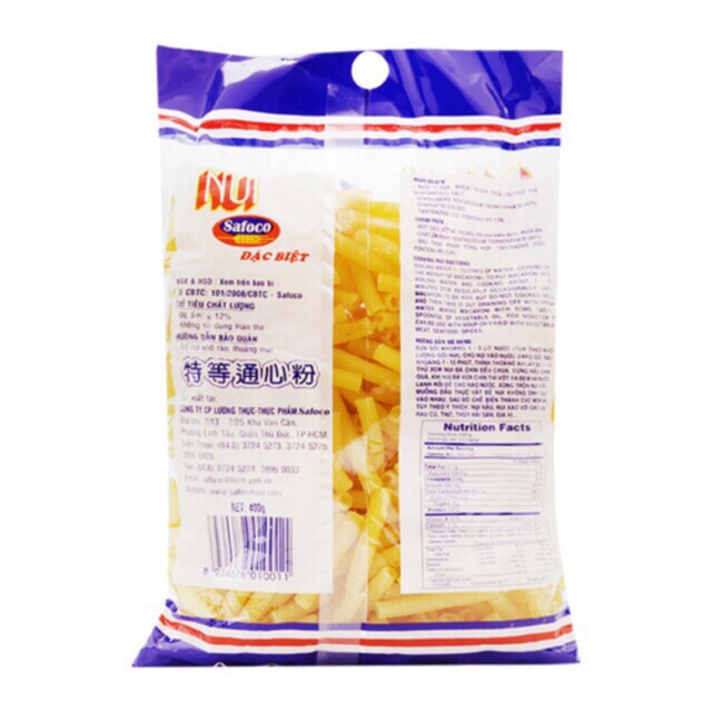 Nui ống lớn safoco 400g