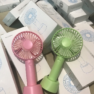 Quạt Tích Điện Mini Cầm Tay 3 Chế Độ Gió Có Dây Sạc, Dây Đeo, Chân Để Bàn