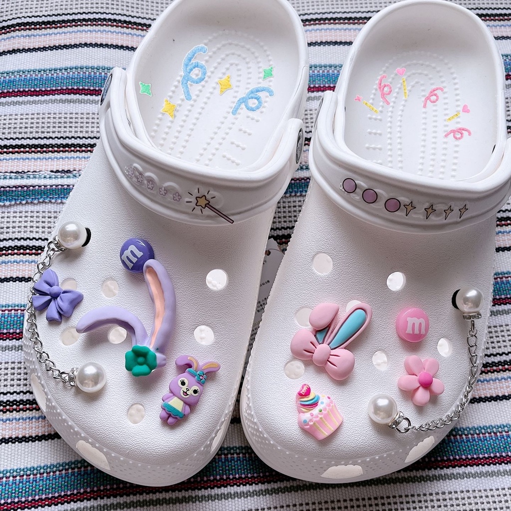 crocs sticker Nút Gắn Giày Hình Hoạt Hình Đáng Yêu DIYshoes sticker Accessories Stickers Sandals Shoe Decoration
