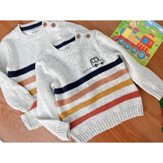 Áo len kẻ ô tô sz 0-24m