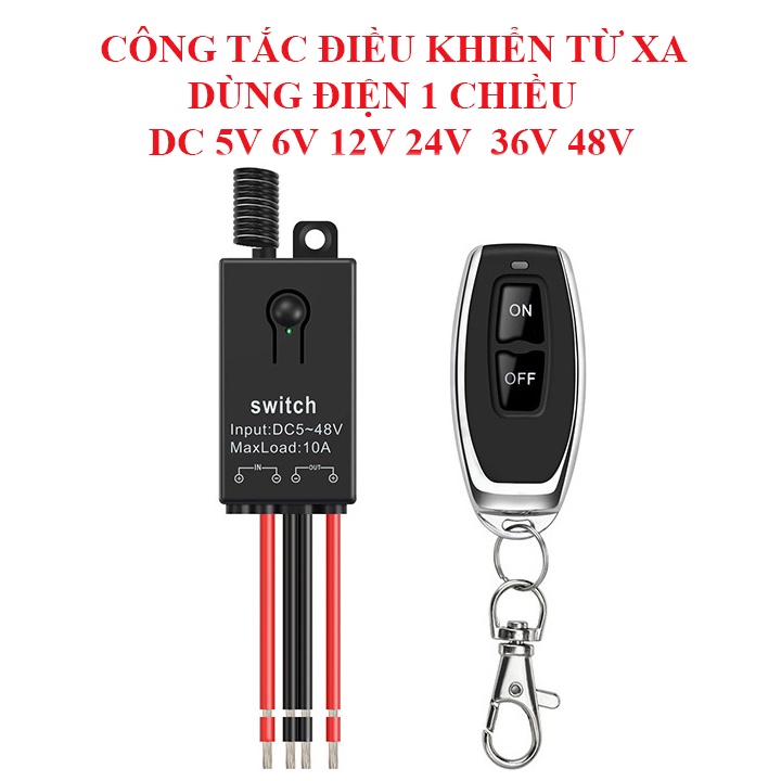 Công tắc điều khiển từ xa 5V 6V 12v 24v 36v 48V/ Dc cho thiết bị điện 1 chiều