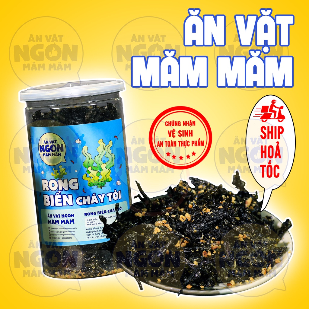 Rong biển cháy tỏi Măm Măm hộp 160g Đồ ăn vặt siêu ngon - Món ngon mỗi ngày